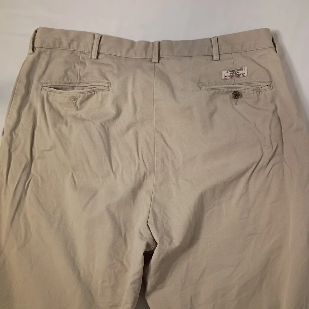 Polo Ralph Lauren Classic Chino Pants 36/32 (31) Khaki Cotton‎ Casual Trousers